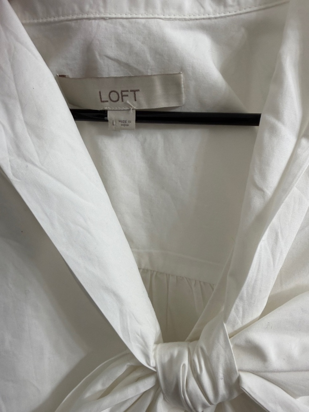 LOFT Bow Poplin Blouse - Picture 3 of 6